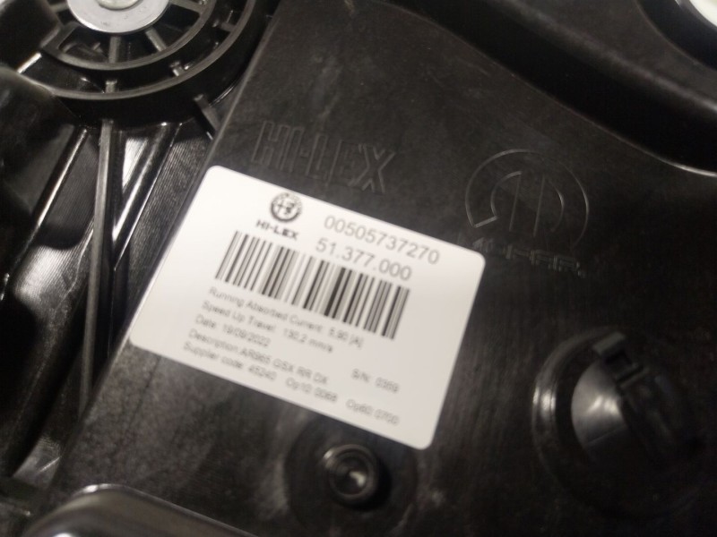 Recambio de elevalunas trasero derecho para alfa romeo tonale (965_) 1.5 mild hybrid referencia OEM IAM  00505737270 