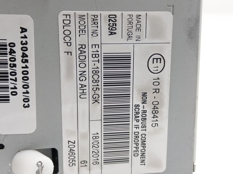 Recambio de sistema audio / radio cd para ford c-max ii (dxa/cb7, dxa/ceu) 1.5 tdci referencia OEM IAM  E1BT18C815GK 
