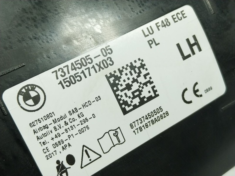 Recambio de airbag lateral delantero izquierdo para bmw x1 (f48) sdrive 18 d referencia OEM IAM  737450505 