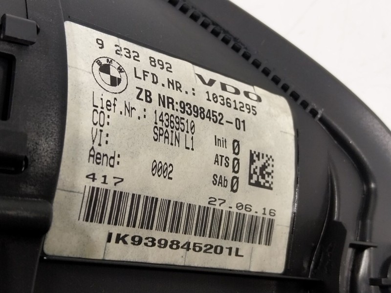 Recambio de cuadro instrumentos para bmw 1 (f20) 116 d referencia OEM IAM  9232892 