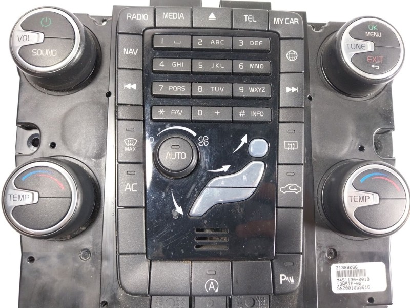 Recambio de mando climatizador para volvo v60 i (155) d3 referencia OEM IAM  31398066 
