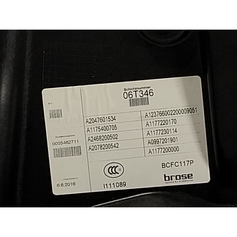 Recambio de elevalunas delantero izquierdo para mercedes-benz cla shooting brake (x117) cla 220 cdi / d (117.903) referencia OEM