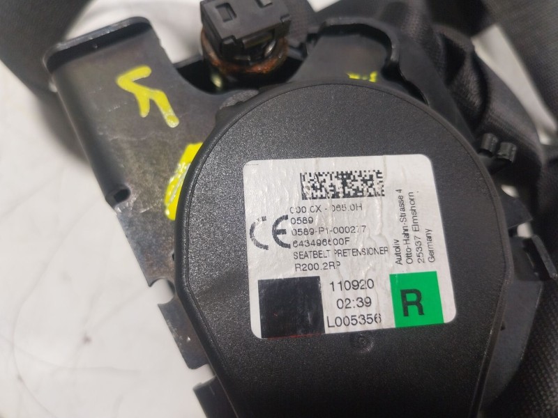 Recambio de cinturon seguridad trasero derecho para bmw 1 (f40) 118 d referencia OEM IAM  643496600F 