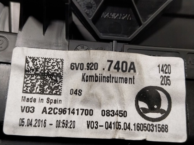 Recambio de cuadro instrumentos para skoda fabia iii (nj3) 1.0 referencia OEM IAM  6V0920740A 