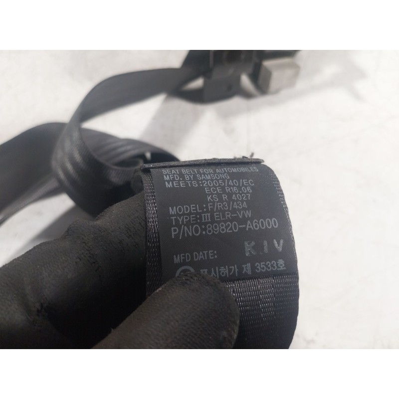 Recambio de cinturon seguridad trasero derecho para kia cee´d (jd) 1.4 crdi 90 referencia OEM IAM  89820A6000 