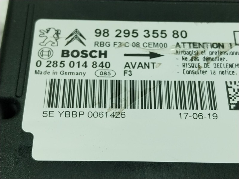 Recambio de centralita airbag para citroën c4 cactus 1.2 thp 110 referencia OEM IAM  9829535580 