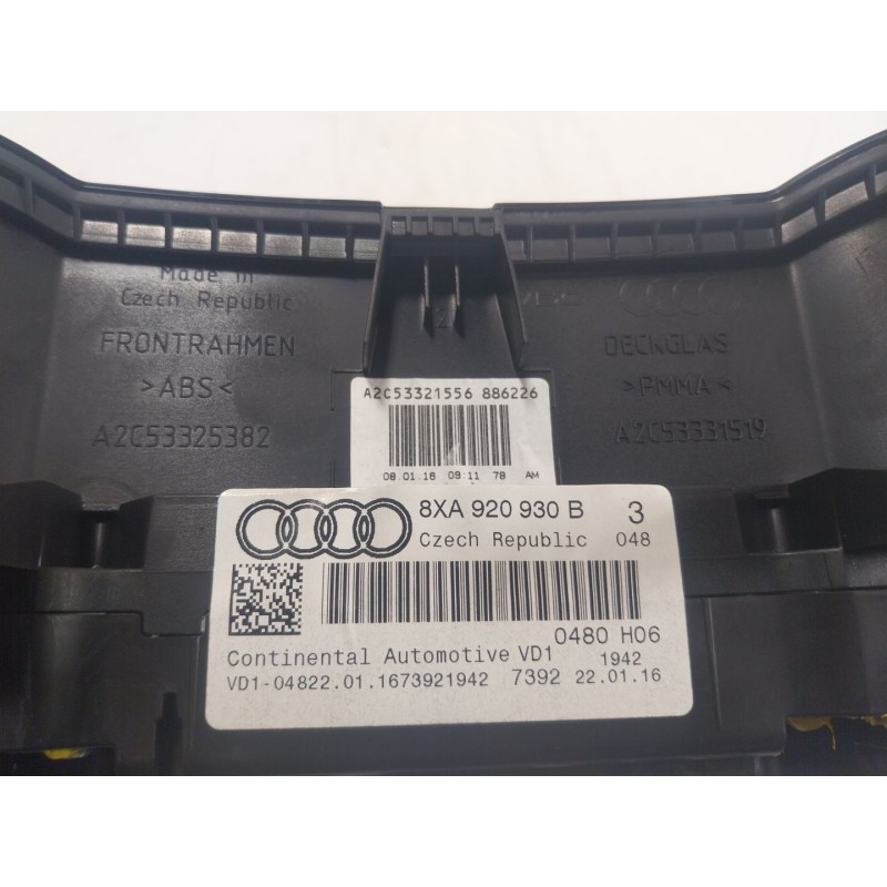 Recambio de cuadro instrumentos para audi a1 sportback (8xa, 8xf) 1.6 tdi referencia OEM IAM  8XA920930B 