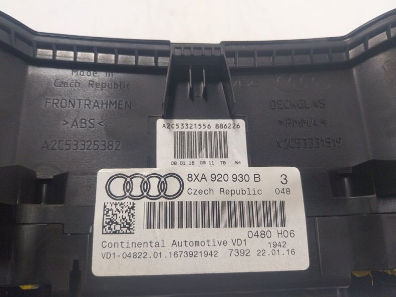 Recambio de cuadro instrumentos para audi a1 sportback (8xa, 8xf) 1.6 tdi referencia OEM IAM  8XA920930B 