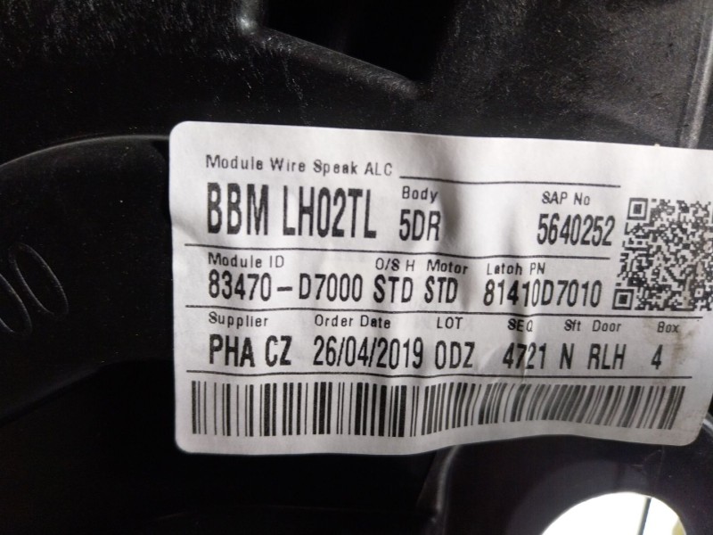 Recambio de elevalunas trasero izquierdo para hyundai tucson (tl, tle) 1.6 gdi referencia OEM IAM  83470D7000 