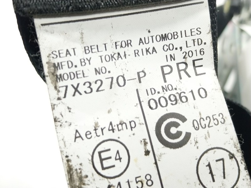 Recambio de cinturon seguridad delantero derecho para lexus ct (zwa10_) 200h (zwa10_) referencia OEM IAM  7X3270P 