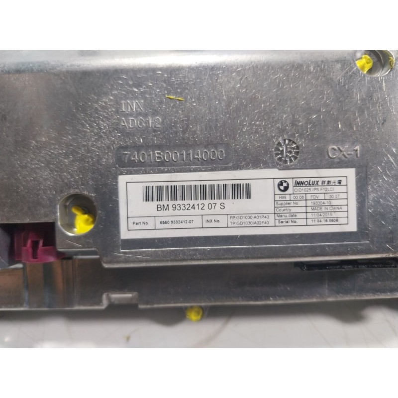 Recambio de pantalla multifuncion para bmw 6 gran coupe (f06) 640 d referencia OEM IAM 65509332412 933241207S 