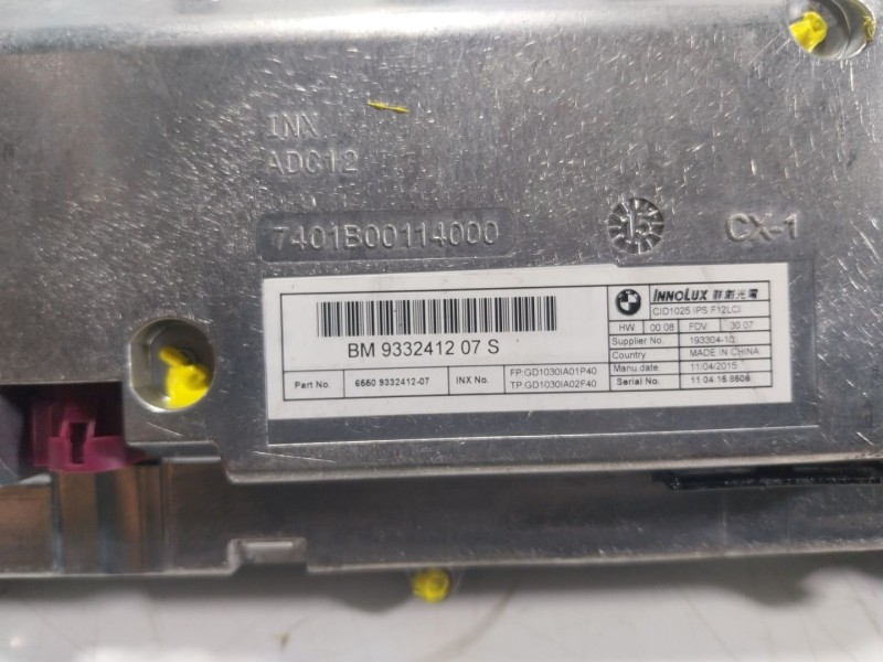 Recambio de pantalla multifuncion para bmw 6 gran coupe (f06) 640 d referencia OEM IAM 65509332412 933241207S 