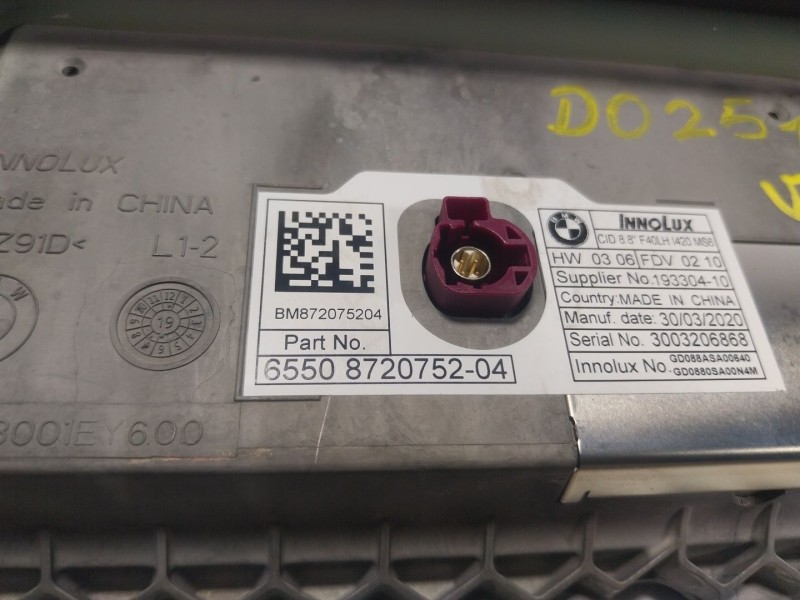 Recambio de pantalla multifuncion para bmw 1 (f40) 118 d referencia OEM IAM 65508720752 6550872075204 