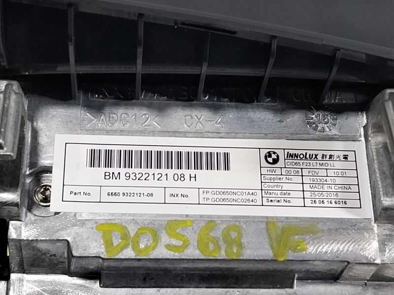 Recambio de pantalla multifuncion para bmw 1 (f20) 116 d referencia OEM IAM 65509322121 932212108 