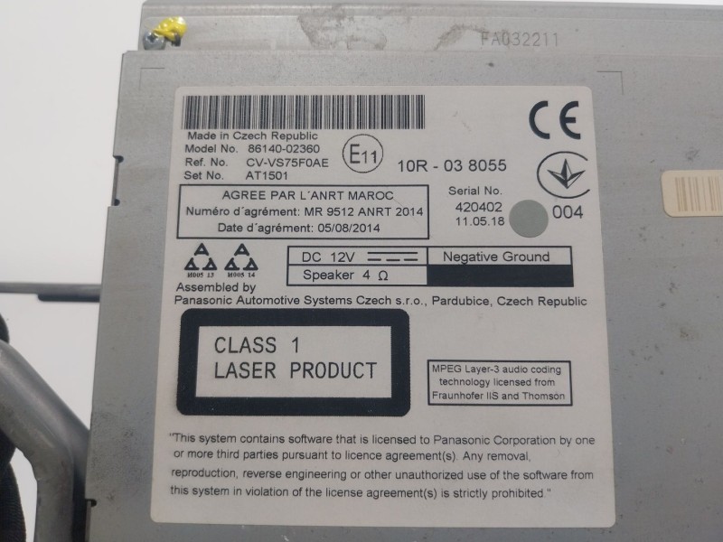 Recambio de sistema navegacion gps para toyota auris (_e18_) 1.8 hybrid (zwe186_) referencia OEM IAM 8614002360 8614002360 