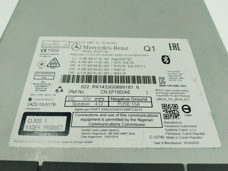 Recambio de sistema navegacion gps para mercedes-benz cla shooting brake (x117) cla 220 cdi / d (117.903) referencia OEM IAM A24