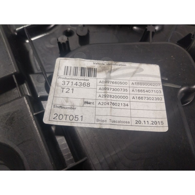 Recambio de elevalunas trasero izquierdo para mercedes-benz gle (w166) 400 4-matic (166.056) referencia OEM IAM  A0997660500 
