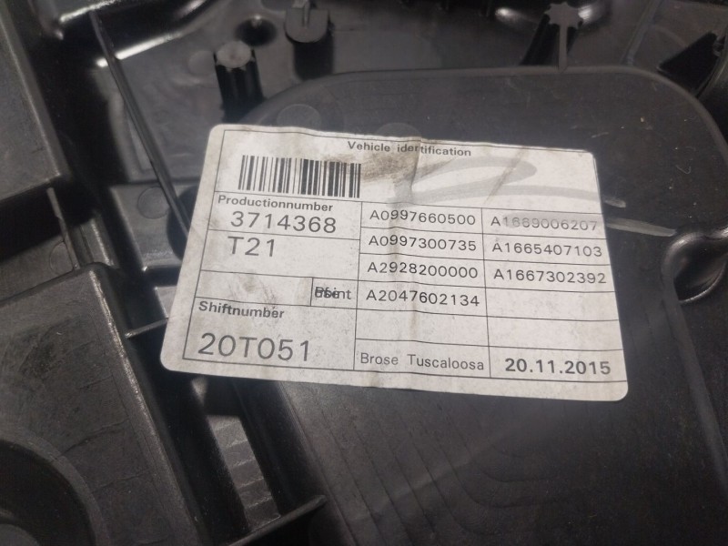 Recambio de elevalunas trasero izquierdo para mercedes-benz gle (w166) 400 4-matic (166.056) referencia OEM IAM  A0997660500 