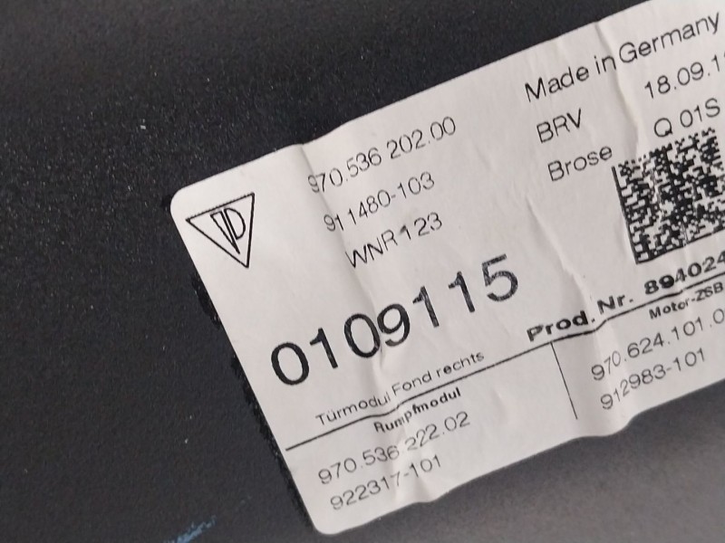 Recambio de elevalunas trasero derecho para porsche panamera (970) 4.8 turbo referencia OEM IAM  97053620200 