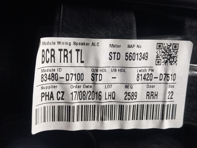 Recambio de elevalunas trasero derecho para hyundai tucson (tl, tle) 1.7 crdi referencia OEM IAM  83480D7100 