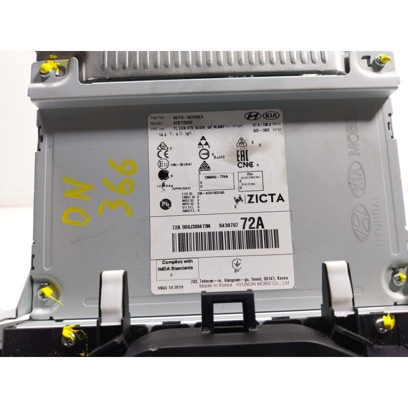 Recambio de sistema audio / radio cd para hyundai tucson (tl, tle) 1.6 gdi referencia OEM IAM 96170D3720ZL5 96170D3720 