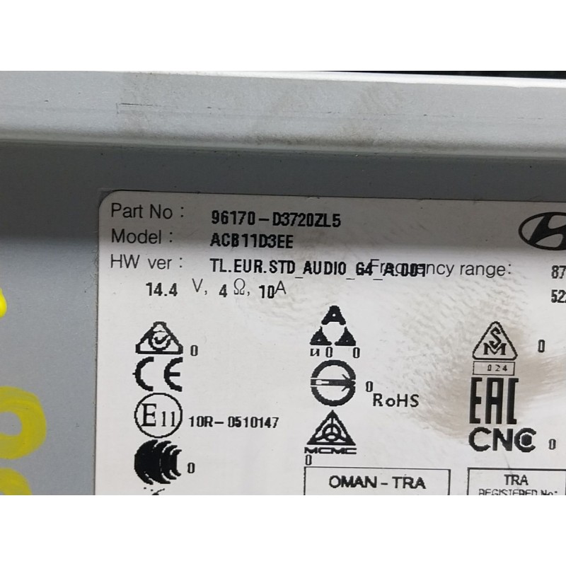 Recambio de sistema audio / radio cd para hyundai tucson (tl, tle) 1.6 gdi referencia OEM IAM 96170D3720ZL5 96170D3720 