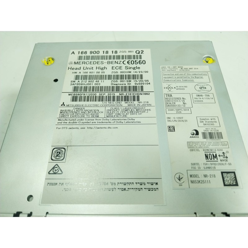 Recambio de sistema navegacion gps para mercedes-benz gle (w166) 400 4-matic (166.056) referencia OEM IAM  A1669001818 