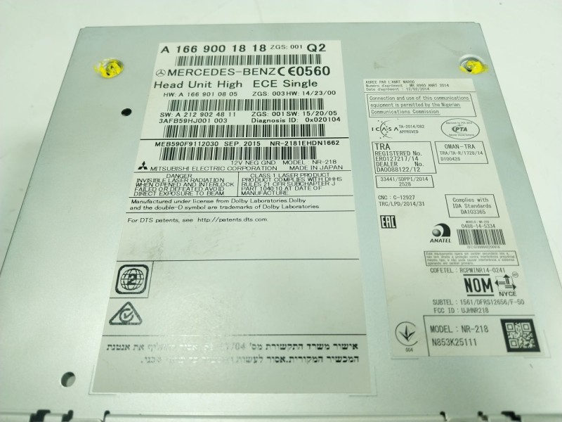 Recambio de sistema navegacion gps para mercedes-benz gle (w166) 400 4-matic (166.056) referencia OEM IAM  A1669001818 