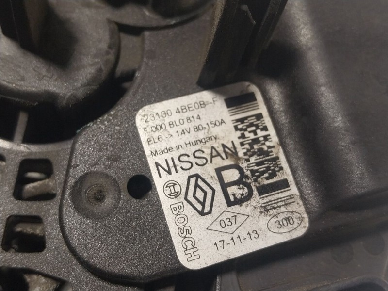 Recambio de alternador para nissan qashqai ii suv (j11, j11_) 1.6 dci referencia OEM IAM  231004BE0BF 