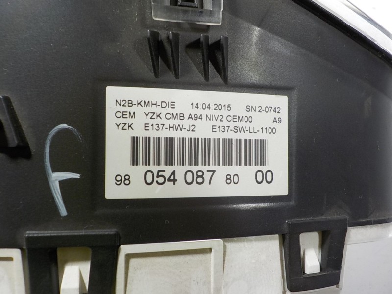 Recambio de cuadro instrumentos para peugeot 2008 (--.2013) 1.6 16v e-hdi fap referencia OEM IAM 9805408780 9805408780 