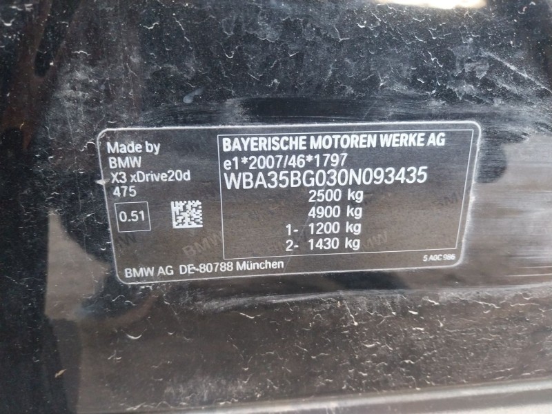 bmw x3 (g01, f97, g08) del año 2021