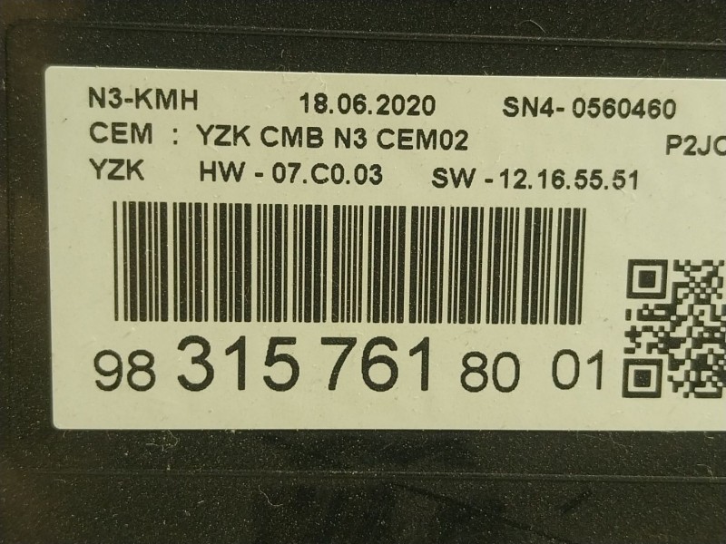 Recambio de cuadro instrumentos para opel corsa f (p2jo) 1.2 (68) referencia OEM IAM  9831576180 