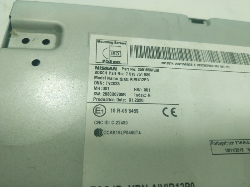 Recambio de sistema navegacion gps para nissan leaf (ze1) electric referencia OEM IAM 259155SR0B 259155SR0 