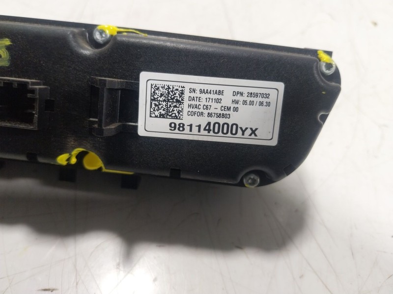 Recambio de mando climatizador para opel crossland x / crossland (p17, p2qo) 1.2 (75) referencia OEM IAM  98114000 