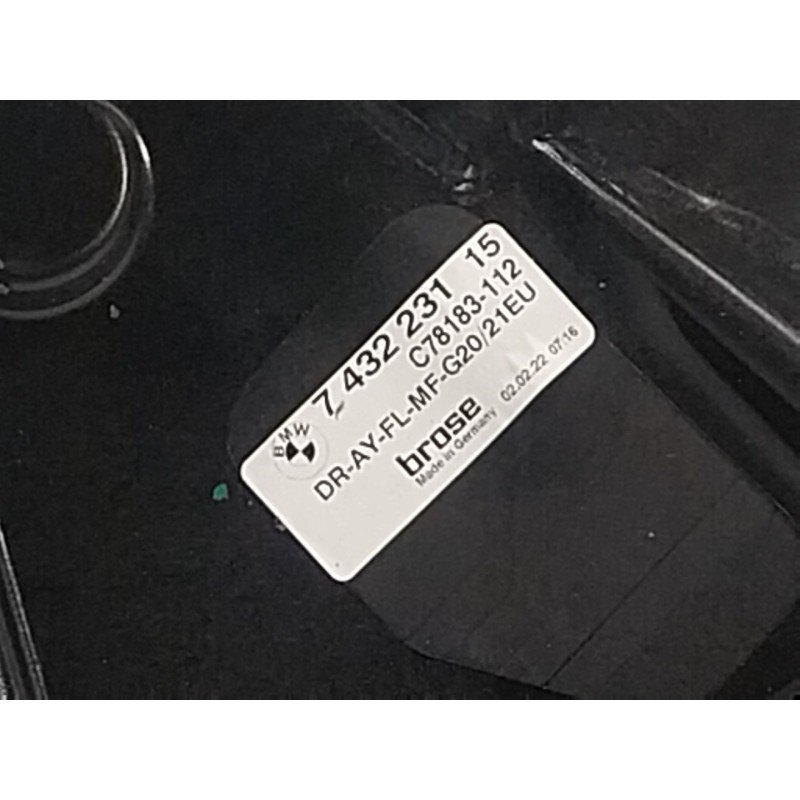 Recambio de elevalunas delantero izquierdo para bmw 3 (g20, g80, g28) 330 d xdrive referencia OEM IAM  743223115 