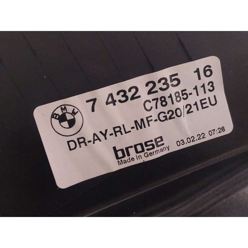 Recambio de elevalunas trasero izquierdo para bmw 3 (g20, g80, g28) 330 d xdrive referencia OEM IAM  743223516 