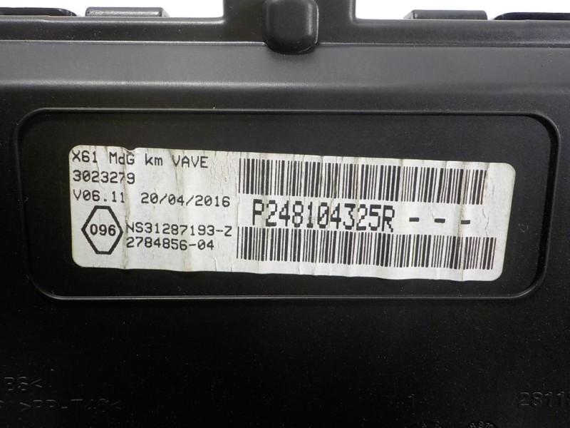 Recambio de cuadro instrumentos para renault kangoo 1.5 dci diesel fap referencia OEM IAM  P248104325R NS31287193Z