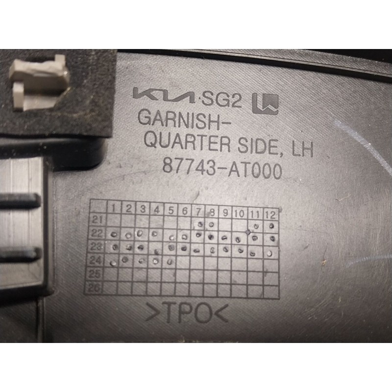 Recambio de aletin trasero izquierdo para kia niro ii (sg2) 1.6 gdi hybrid referencia OEM IAM  87743AT000 