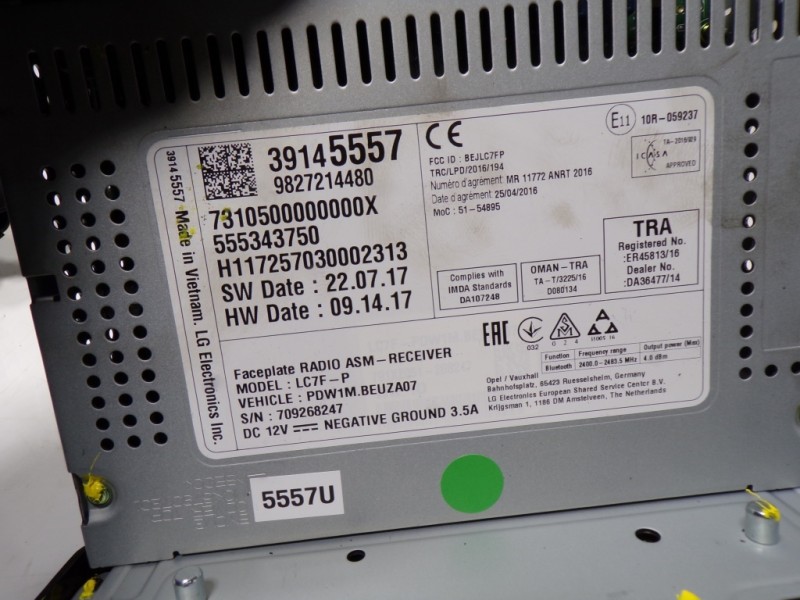 Recambio de sistema audio / radio cd para opel crossland x 1.2 referencia OEM IAM 1637205180 9827214480 39145557