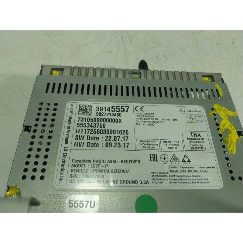 Recambio de sistema audio / radio cd para opel crossland x / crossland (p17, p2qo) 1.2 (75) referencia OEM IAM 1637205180 391455