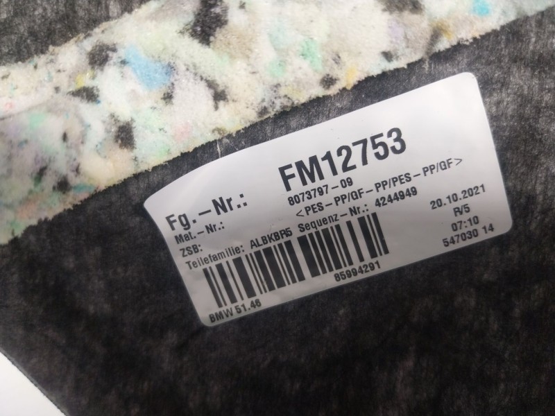 Recambio de bandeja trasera para bmw 3 (g20, g80, g28) 330 i referencia OEM IAM 51468073797 514685994291 