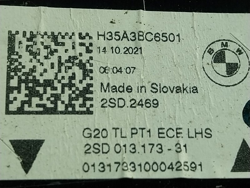 Recambio de piloto trasero izquierdo para bmw 3 (g20, g80, g28) 330 i referencia OEM IAM 63215A3BC65 H35A3BC6501 
