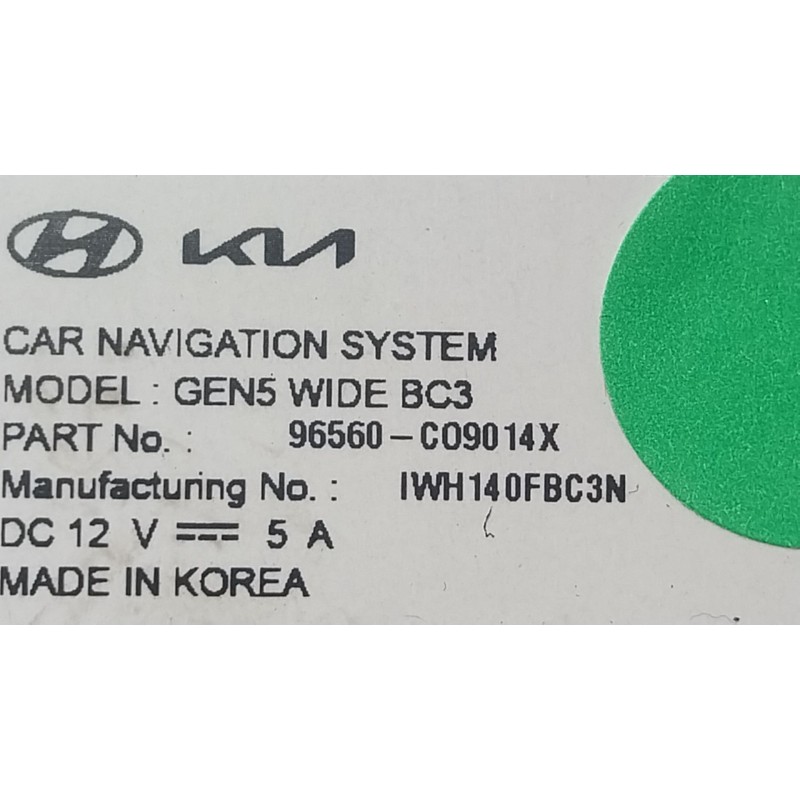 Recambio de sistema navegacion gps para hyundai i20 iii (bc3, bi3) 1.6 t-gdi referencia OEM IAM  96560CO9014X 