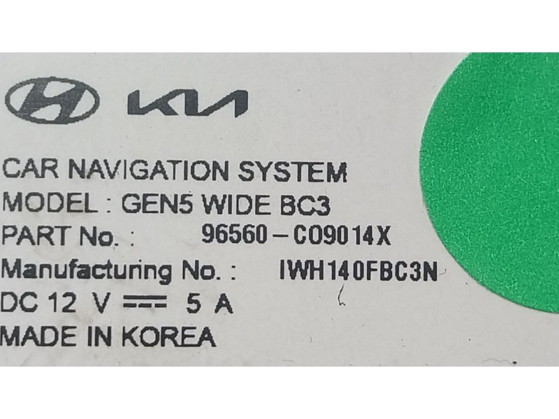 Recambio de sistema navegacion gps para hyundai i20 iii (bc3, bi3) 1.6 t-gdi referencia OEM IAM  96560CO9014X 