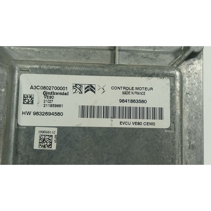 Recambio de centralita motor uce para peugeot 208 ii (ub_, up_, uw_, uj_) e-208 referencia OEM IAM 1659558180 9832694580 