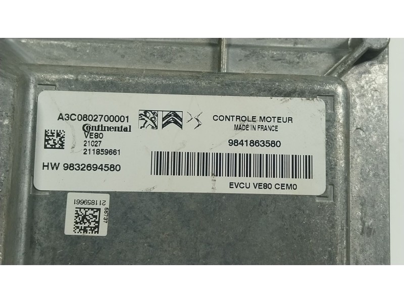 Recambio de centralita motor uce para peugeot 208 ii (ub_, up_, uw_, uj_) e-208 referencia OEM IAM 1659558180 9832694580 