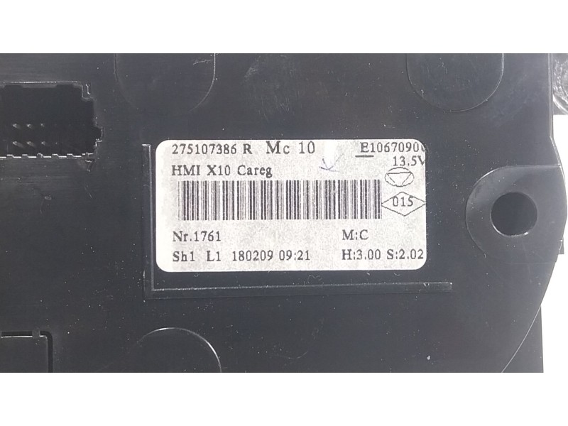 Recambio de mando climatizador para renault zoe (bfm_) zoe (bfmc, bfmd) referencia OEM IAM 275107386R 275107386R 