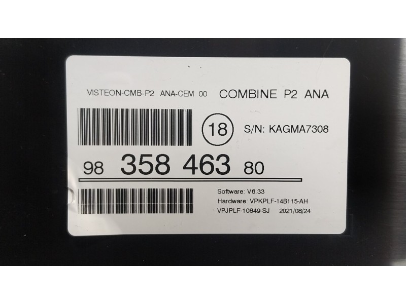Recambio de cuadro instrumentos para peugeot 208 ii (ub_, up_, uw_, uj_) e-208 referencia OEM IAM 9835846380  9835846380