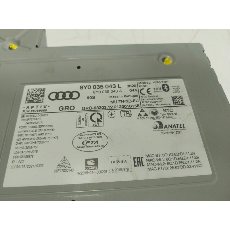 Recambio de sistema navegacion gps para audi a3 sportback (8ya, 8yf) 35 tfsi referencia OEM IAM 8Y0035043L 8Y0035043L 