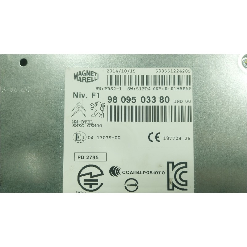 Recambio de sistema audio / radio cd para peugeot 2008 i (cu_) 1.6 hdi referencia OEM IAM  9809503380 